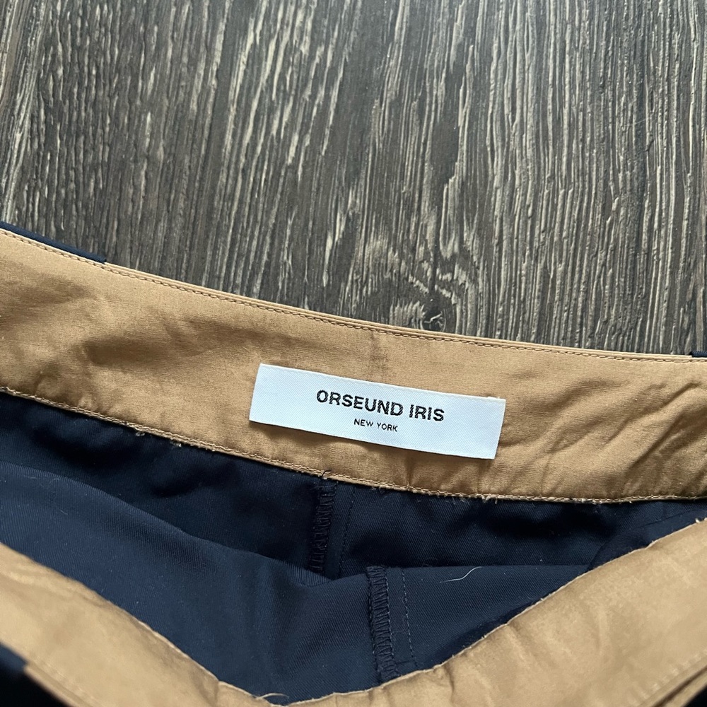 Orseund Iris micro mini pleated skirt navy/camel - Picture 7 of 9